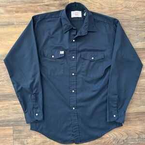 Vintage Big Bill Pearl Snap Button Work Shirt Medium